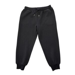 SSYS Black Textured Loungewear Athleisure Sweatpants Comfy Cozy Casual Joggers